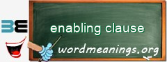 WordMeaning blackboard for enabling clause